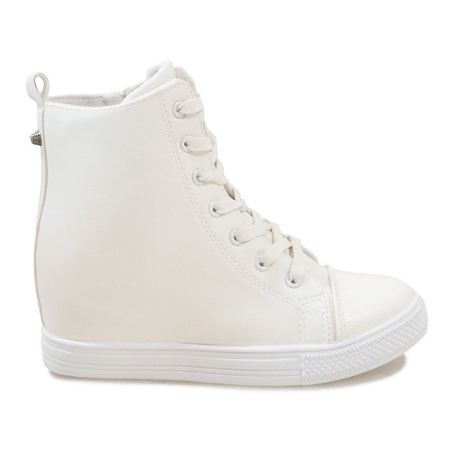 Białe sneakersy na koturnie DD476-2