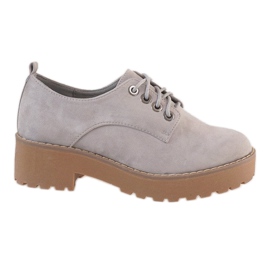 Szare półbuty na obcasie LL183