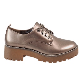 Brązowe półbuty na obcasie 2017-7