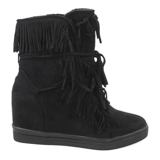 Czarne ocieplane sneakersy H6301AR