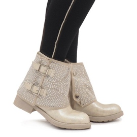 Marquiiz Złote ozdobione botki 6352-PA złoty