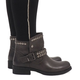 Marquiiz Szare ozdobione botki HUQ-008