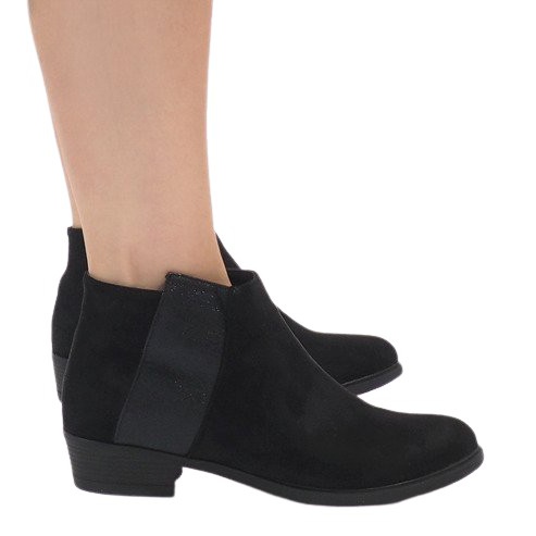 Czarne ocieplane botki 88861