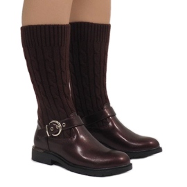 Czerwone botki ocieplane E-4939