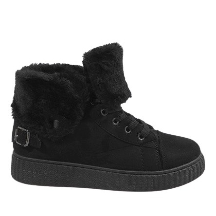 Czarne botki ocieplane B192-1