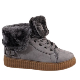 Szare botki ocieplane B192-2