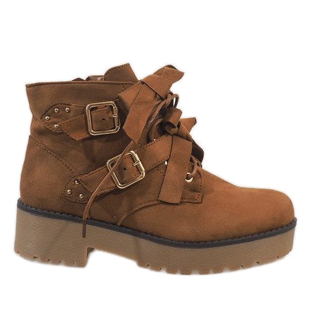 Camel botki traperki MDM122 brązowe