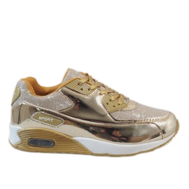 Złote Błyszczące Buty Sportowe EL18297-17 złoty