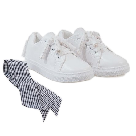 Białe trampki z frędzlami HS713-9