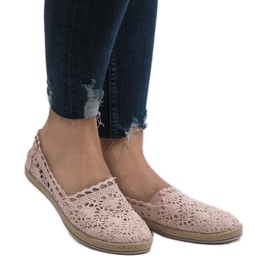 Różowe tenisówki z koronki JX57P