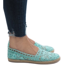 Zielone tenisówki z koronki JX57P