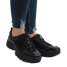 Czarne modne obuwie sportowe 82017