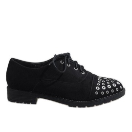 Czarne Półbuty Jazzówki Ćwieki ST2721