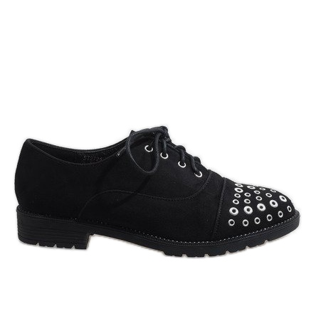 Czarne Półbuty Jazzówki Ćwieki ST2721