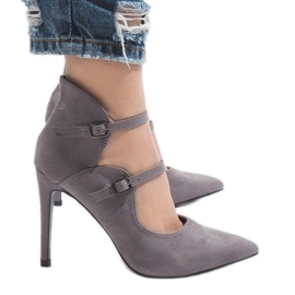 Szare botki na szpilce 6613-5