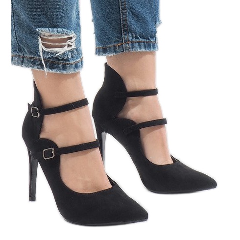 Czarne botki na szpilce 6613-5