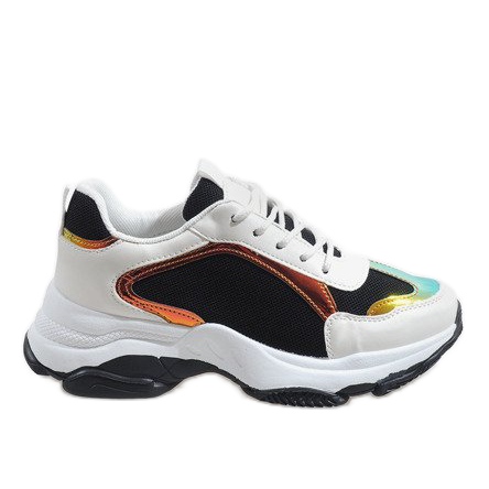 Czarne modne obuwie sportowe 2018-6 białe