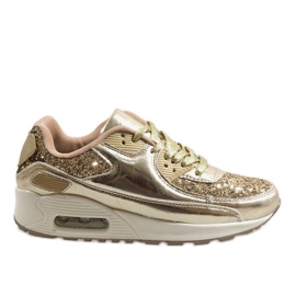 Złote Błyszczące Buty Sportowe B64-1 złoty