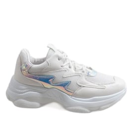 Białe modne obuwie sportowe LL1730