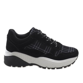 Czarne modne obuwie sportowe 61012