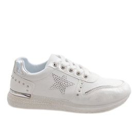 Szare sportowe trampki z gwiazdą XSM101-19 białe