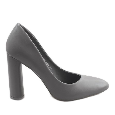 Szare czółenka na słupku LE028