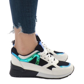 Czarne sneakers modne obuwie sportowe 2018-12 białe