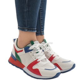 Wielokolorowe modne obuwie sportowe 2018-7 Red czerwone szare