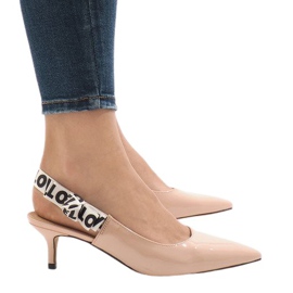 Różowe czółenka na szpilce HD-28