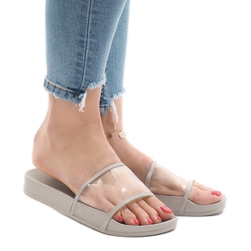 Szare klapki transparentne 815