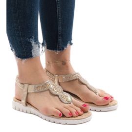 Złote sandały ozdabiane S11 złoty