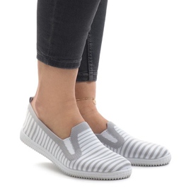 Szare tenisówki wsuwane w paski XJ-2909