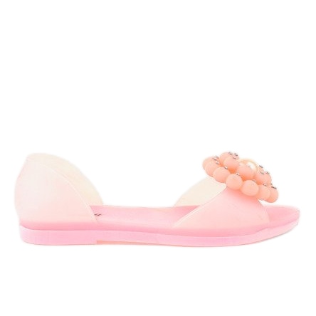 Różowe sandałki meliski z kwiatkiem HM701