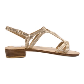 SHELOVET Sandały Na Obcasie żółte