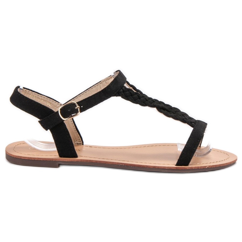 Ch. Creation Zamszowe Sandały czarne