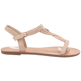 Ch. Creation Zamszowe Sandały brązowe