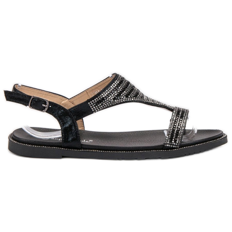 Super Mode Stylowe Czarne Sandały