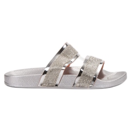 Erynn Srebrne Klapki szare