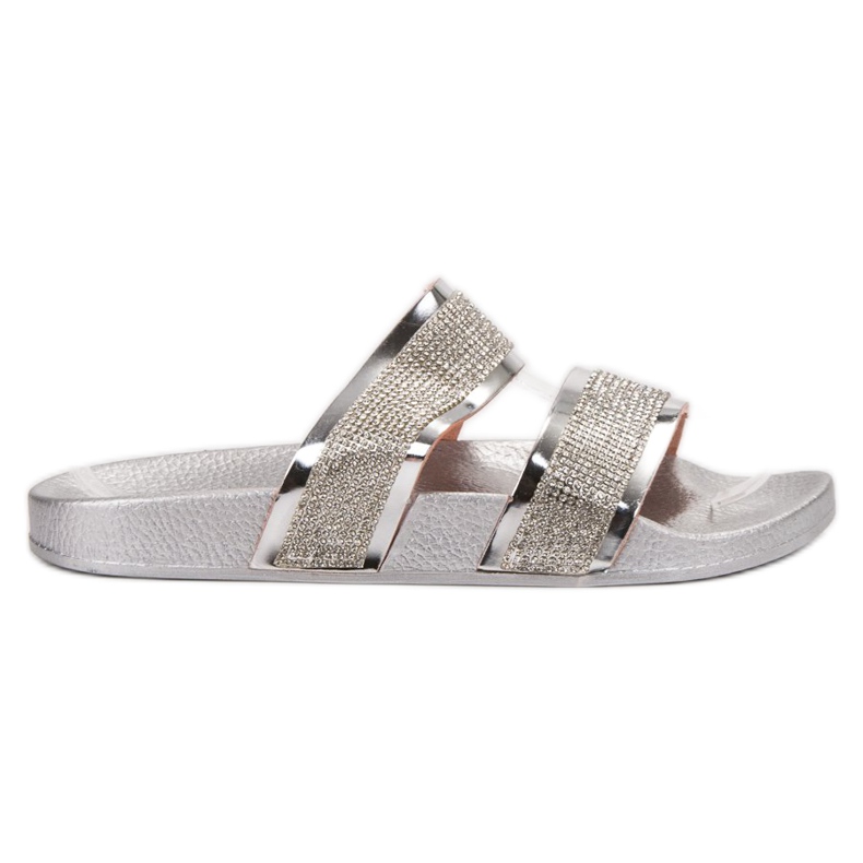 Erynn Srebrne Klapki szare