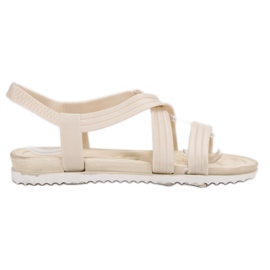 SHELOVET Wsuwane Gumowe Sandały białe