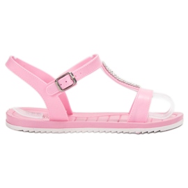 SHELOVET Gumowe Sandały różowe