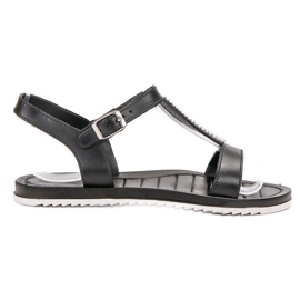 SHELOVET Gumowe Sandały czarne