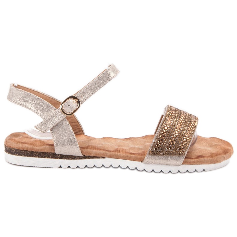 Emaks Sandały Z Cyrkoniami brązowe