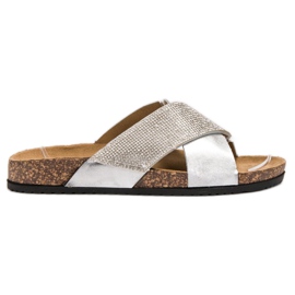 Bestelle Klapki Z Korkową Podeszwą szare