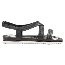 SHELOVET Wsuwane Gumowe Sandały czarne