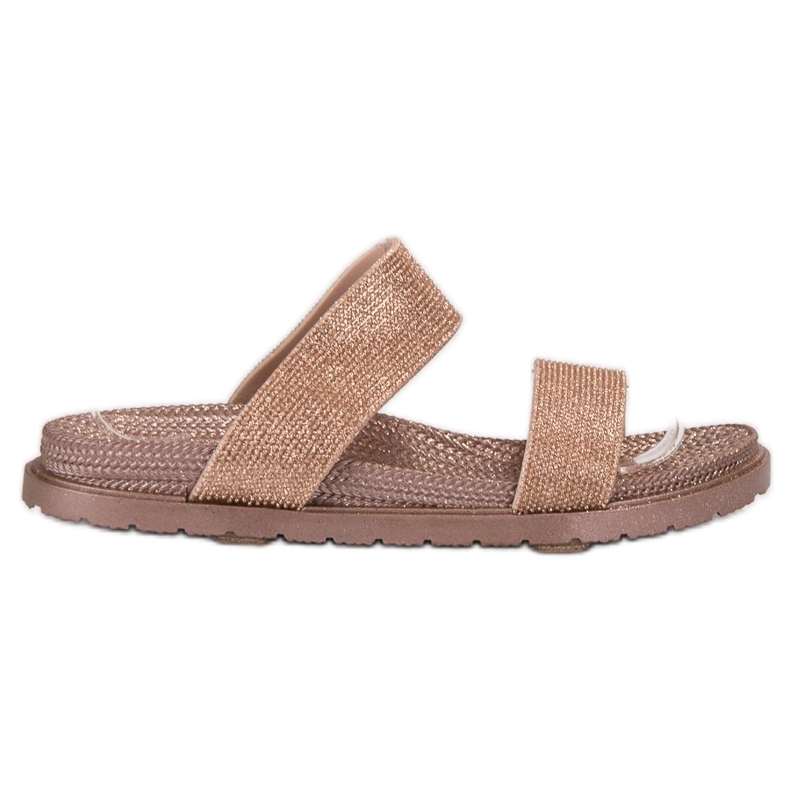 EXQUILY Modne Gumowe Klapki różowe