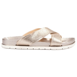 Emaks Złote Klapki Z Brokatem złoty