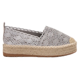 Diamantique Espadryle Na Platformie szare