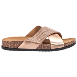 Bestelle Klapki Z Korkową Podeszwą różowe