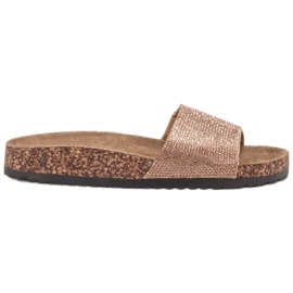 Bona Klapki Z Korkową Podeszwą żółte